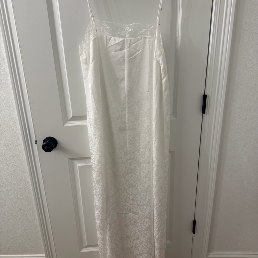 Petal & Pup Cream Lace-Trim Maxi Slip Dress